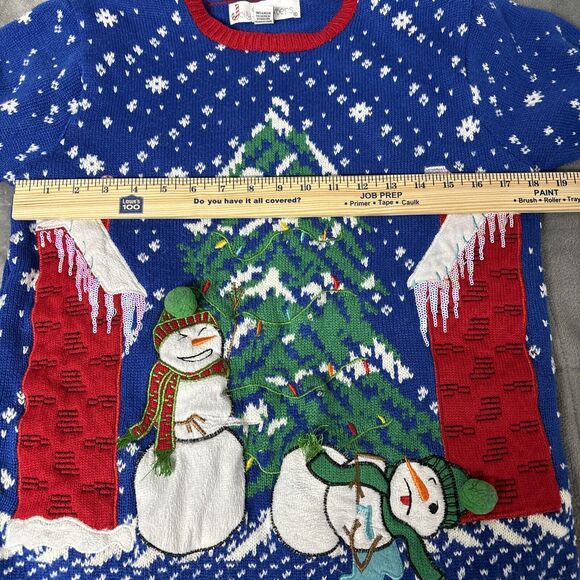 Ugly Christmas Sweater Tree Built-in‎ Light Bulbs Battery Back Missing size M - Picture 6 of 8